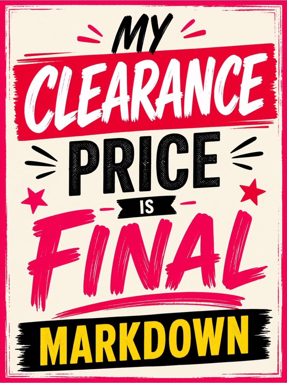 Clearance // means final markdown